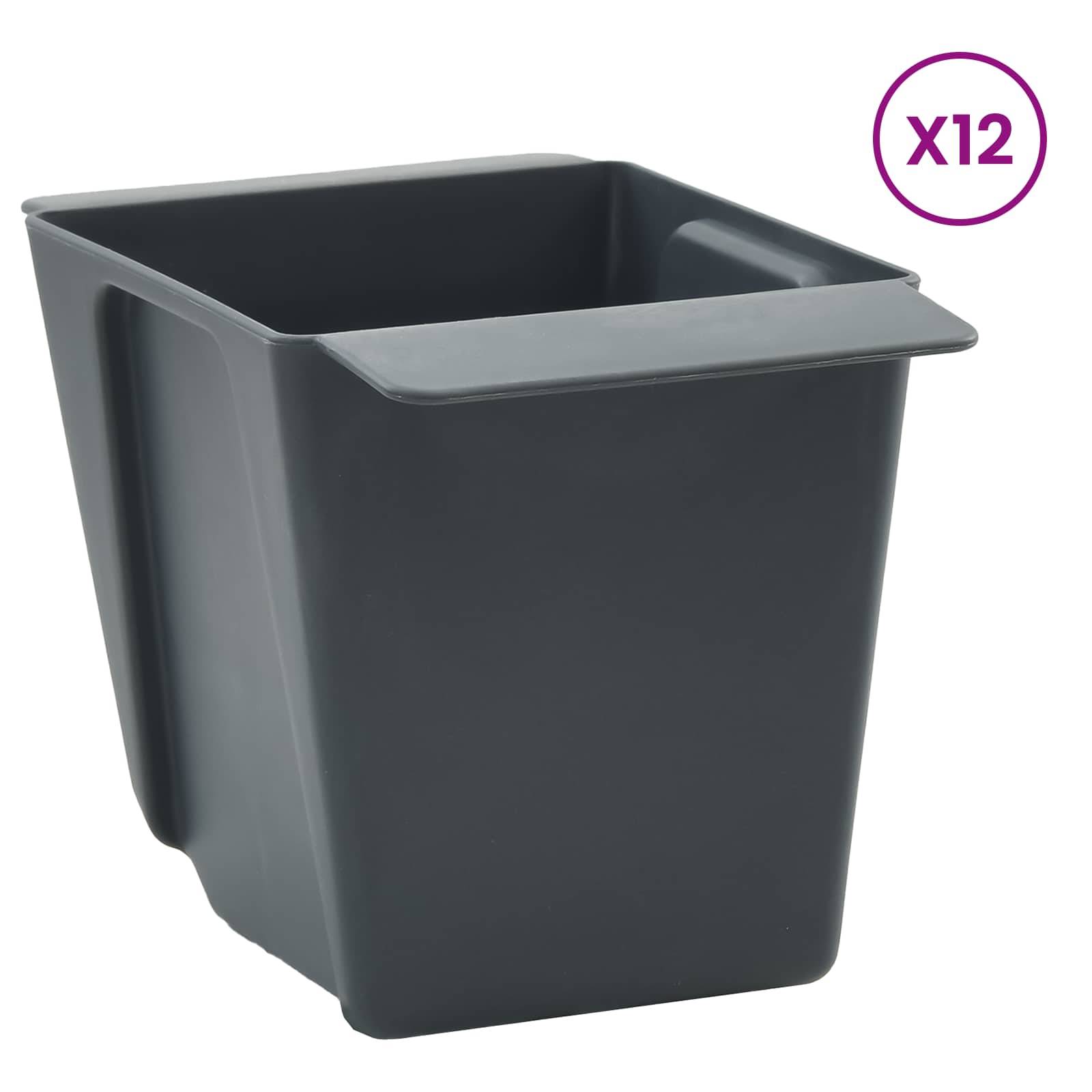 ComfortXL - Boîtes Fleurs Modulaires Polypropylène Extérieur Jardin Vertical Palette Euro 24pcs Gris - ComfortXL Outdoor Living - Image 3