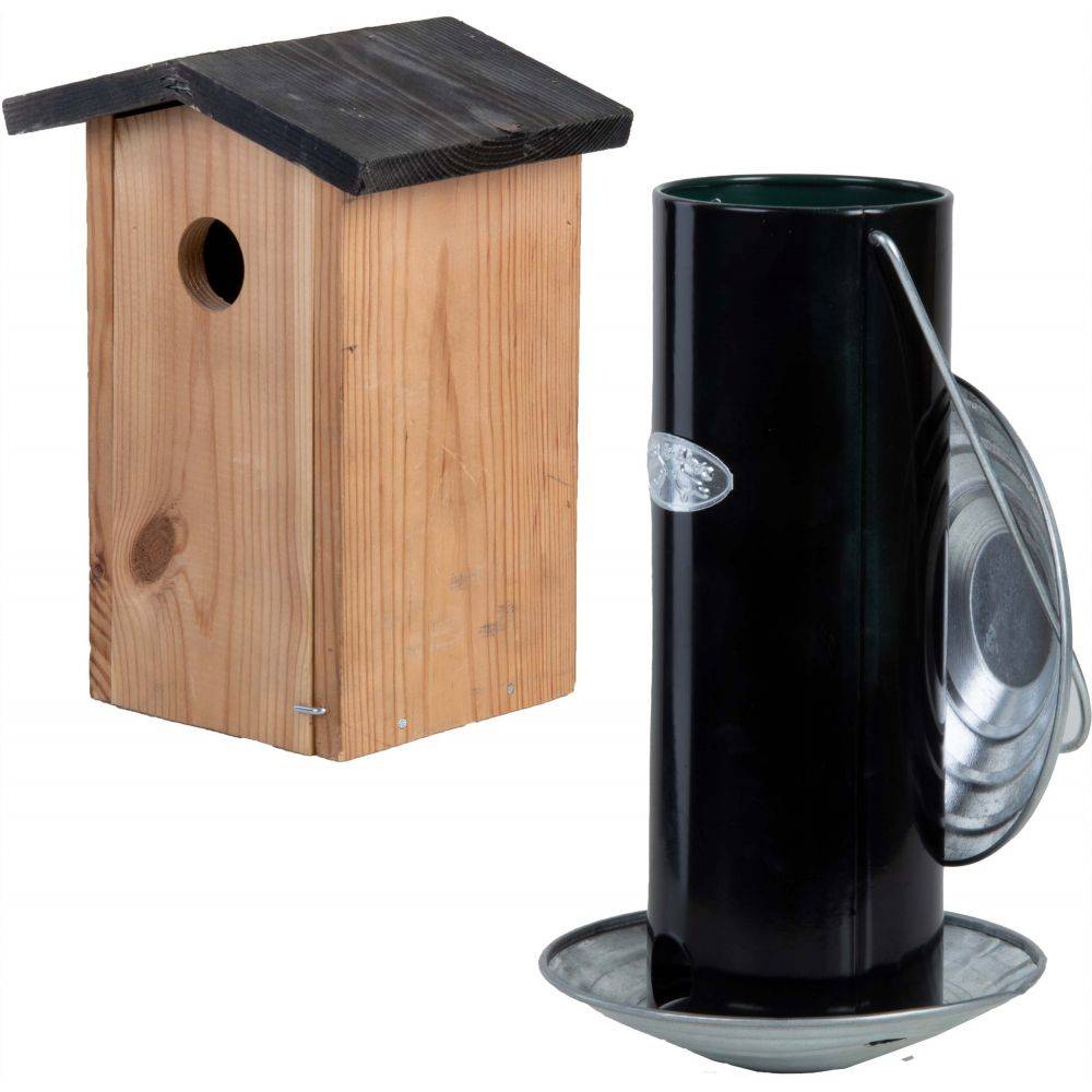 Esschert Design - Set abri mangeoire et graines oiseaux Pour mésanges bleues - Image 3