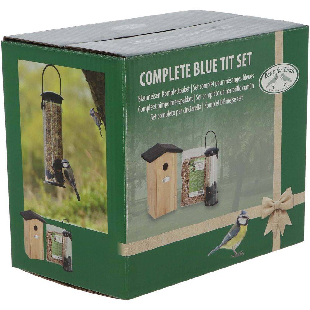 Esschert Design - Set abri mangeoire et graines oiseaux Pour mésanges bleues - Image 4