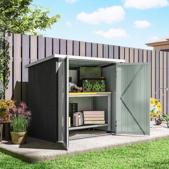 Abri de jardin en acier pour extérieur rangement outils sécurisé 147x86x134cm noir - ComfortXL Outdoor Living - Image 10