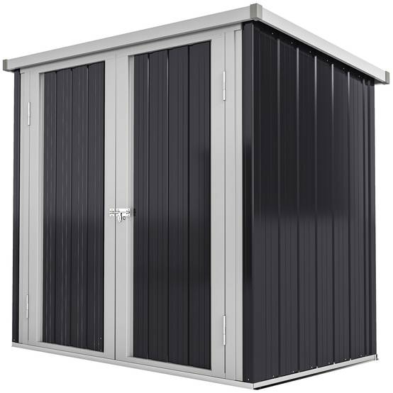 Abri de jardin en acier pour extérieur rangement outils sécurisé 147x86x134cm noir - ComfortXL Outdoor Living - Image 2