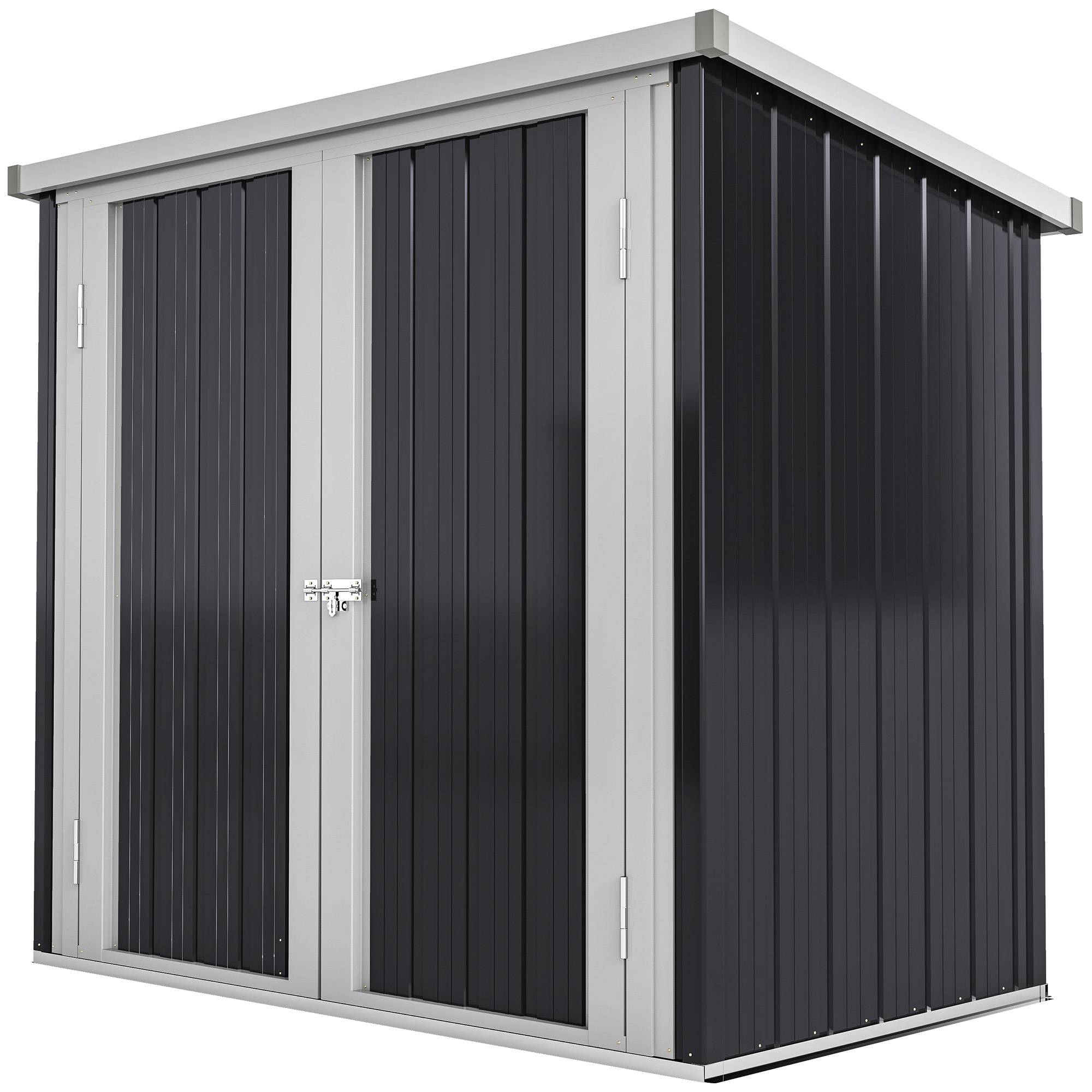 Abri de jardin en acier pour extérieur rangement outils sécurisé 147x86x134cm noir - ComfortXL Outdoor Living - Image 2