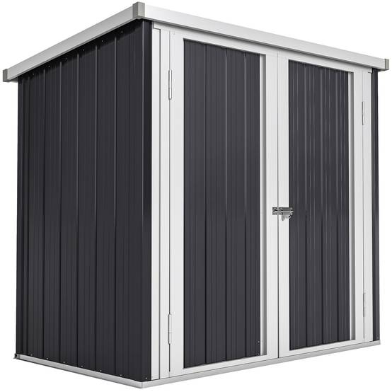 Abri de jardin en acier pour extérieur rangement outils sécurisé 147x86x134cm noir - ComfortXL Outdoor Living - Image 1