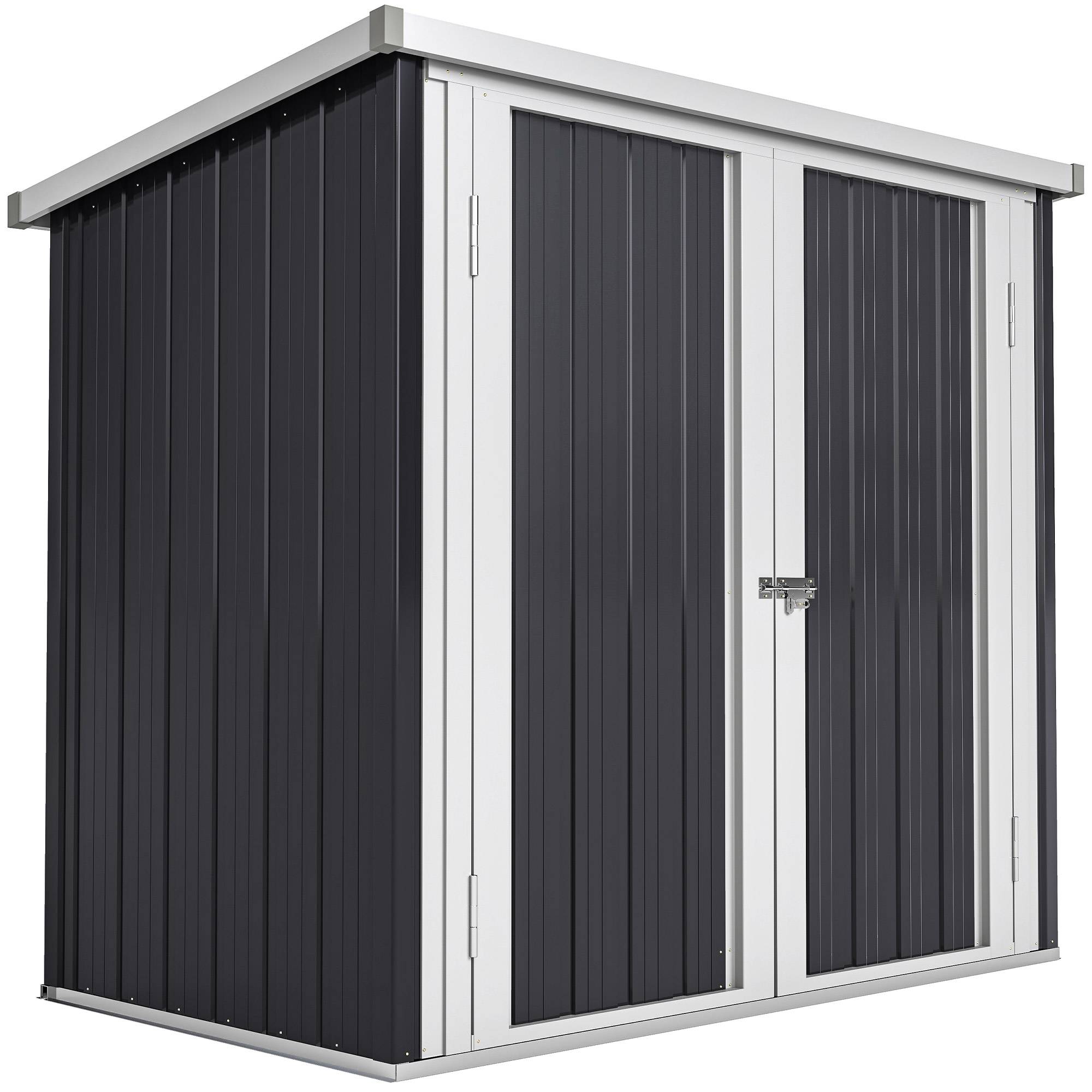 Abri de jardin en acier pour extérieur rangement outils sécurisé 147x86x134cm noir - ComfortXL Outdoor Living - Image 1