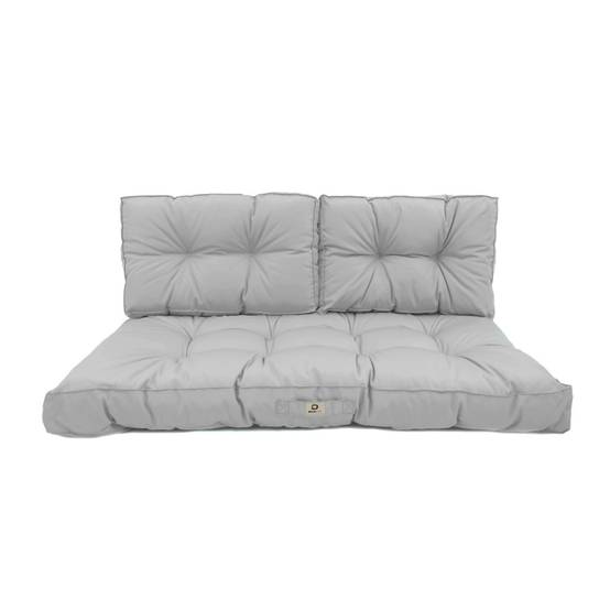 Coussins pour salon de jardin capitonné 100x50cm gris galet - Déco arts - Image 6