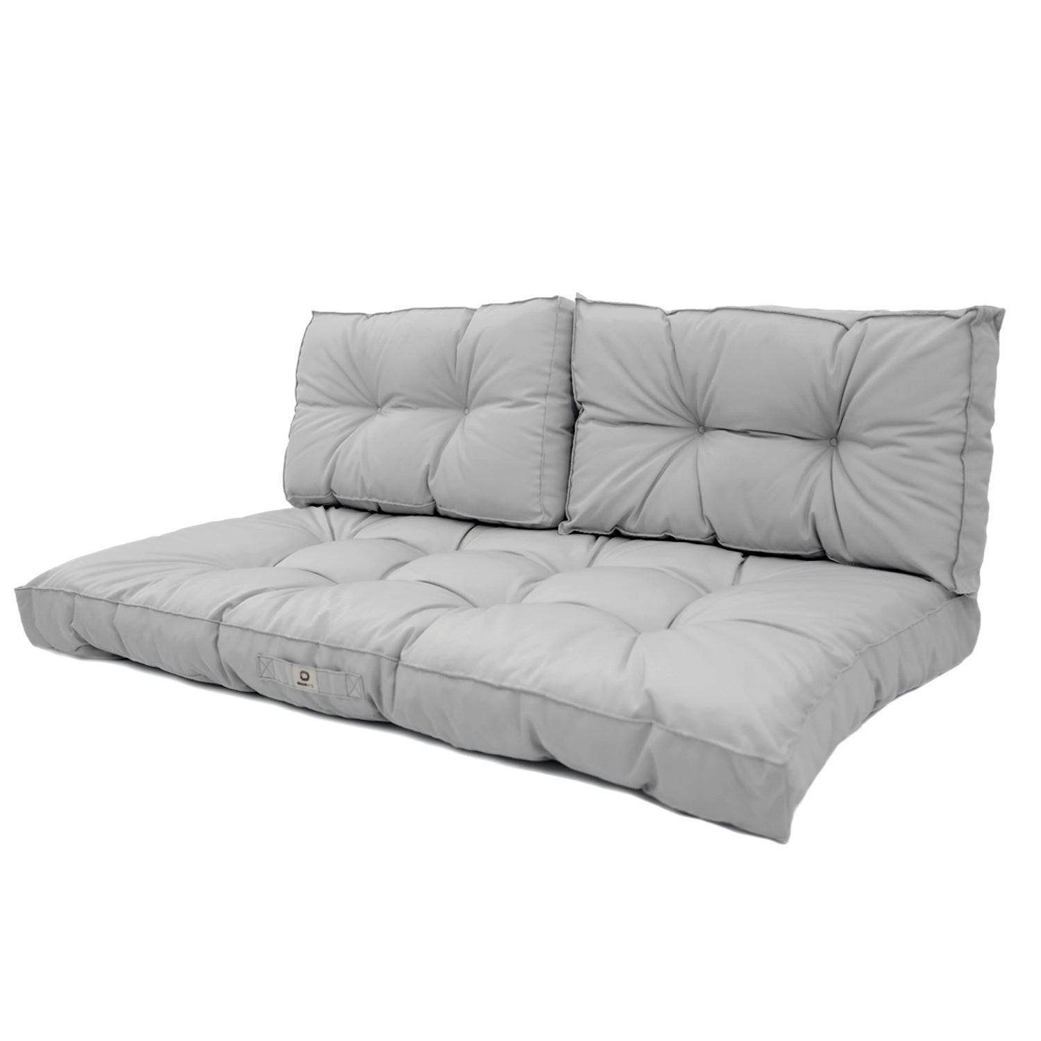 Coussins pour salon de jardin capitonné 100x50cm gris galet - Déco arts - Image 1