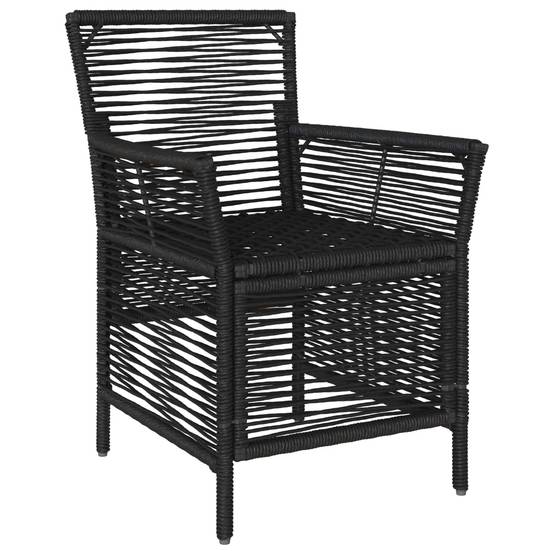 Lot de 4 chaises de jardin polyrotin noir et crème 61 x 58 x 83 cm - PANGIVO - Image 4