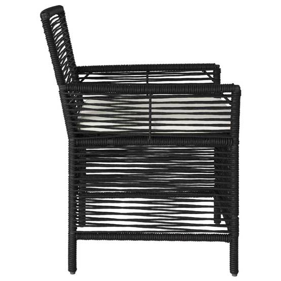 Lot de 4 chaises de jardin polyrotin noir et crème 61 x 58 x 83 cm - PANGIVO - Image 6