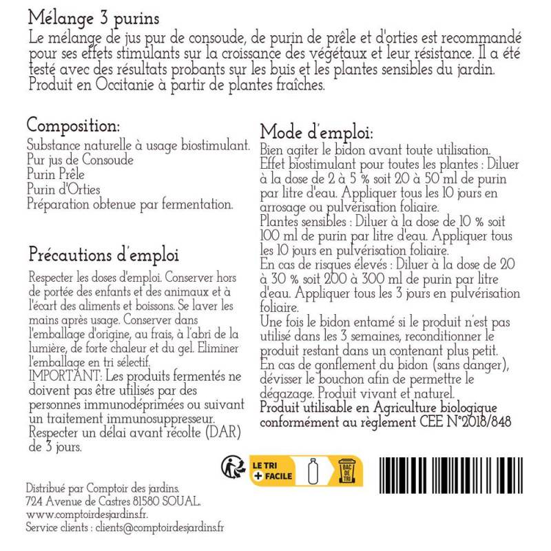 Mélange de 3 purins concentré, ortie, consoude et prêle - 1 Litre - Image 3