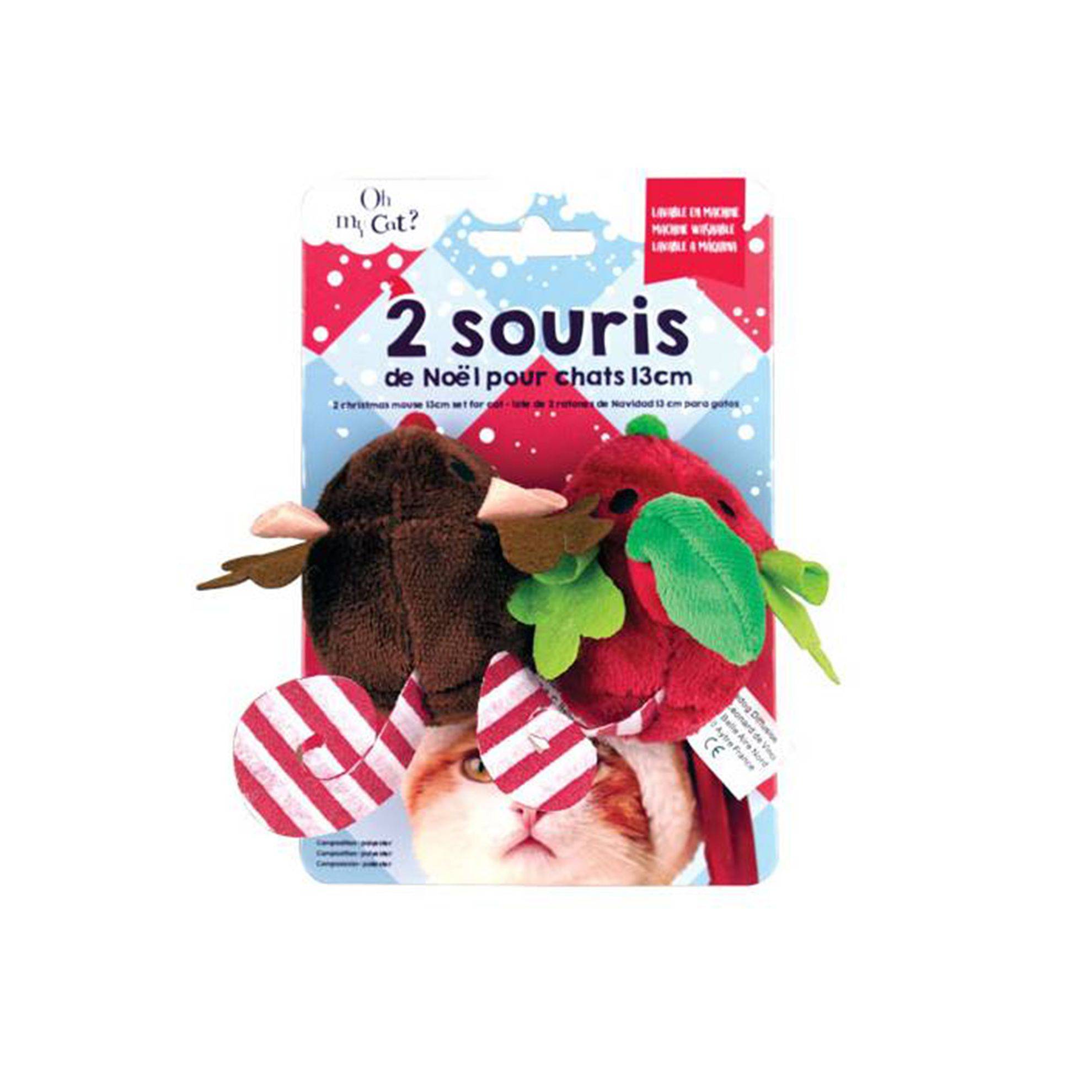 Lot de 2 souris de Noël pour chat OH MY CAT