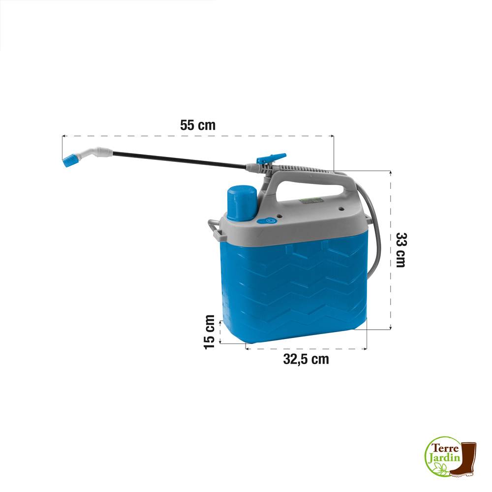 Terre Jardin - Pulvérisateur électrique 8 litres avec batterie 3,7V/2Ah et chargeur USB - Image 5