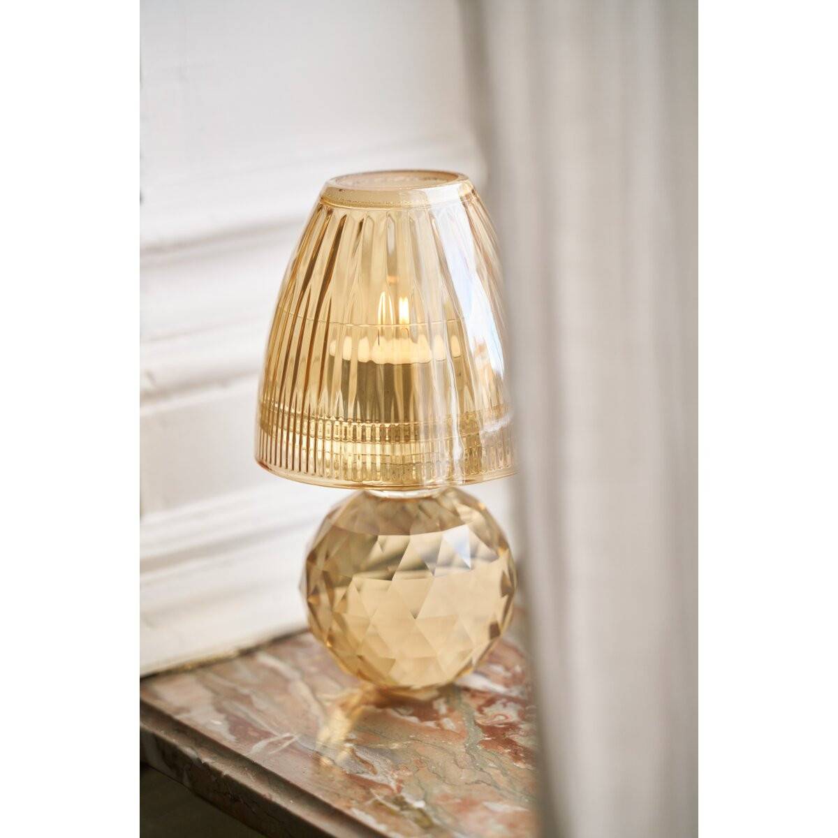 J-Line - Photophore Design en Cristal "Célian" 18cm Champagne - Image 3
