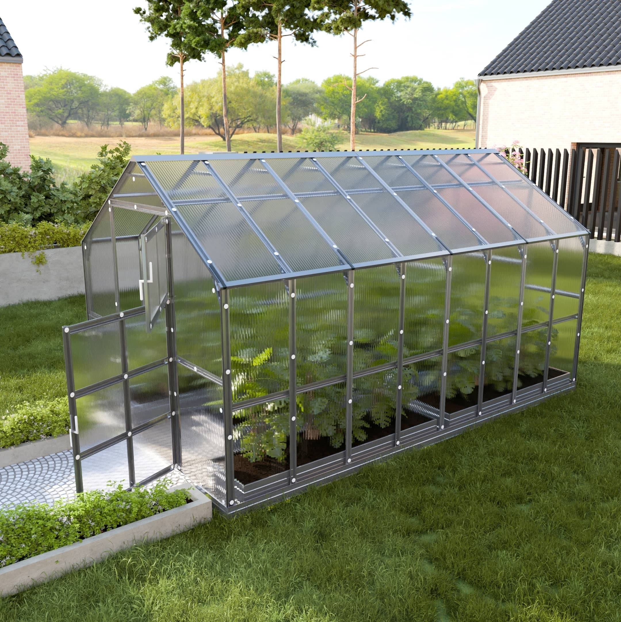 Serre KLASIKA HOUSE 2,35 x 4,12 m (9,68 m²), 6 mm avec revêtement en polycarbonate - Image 1