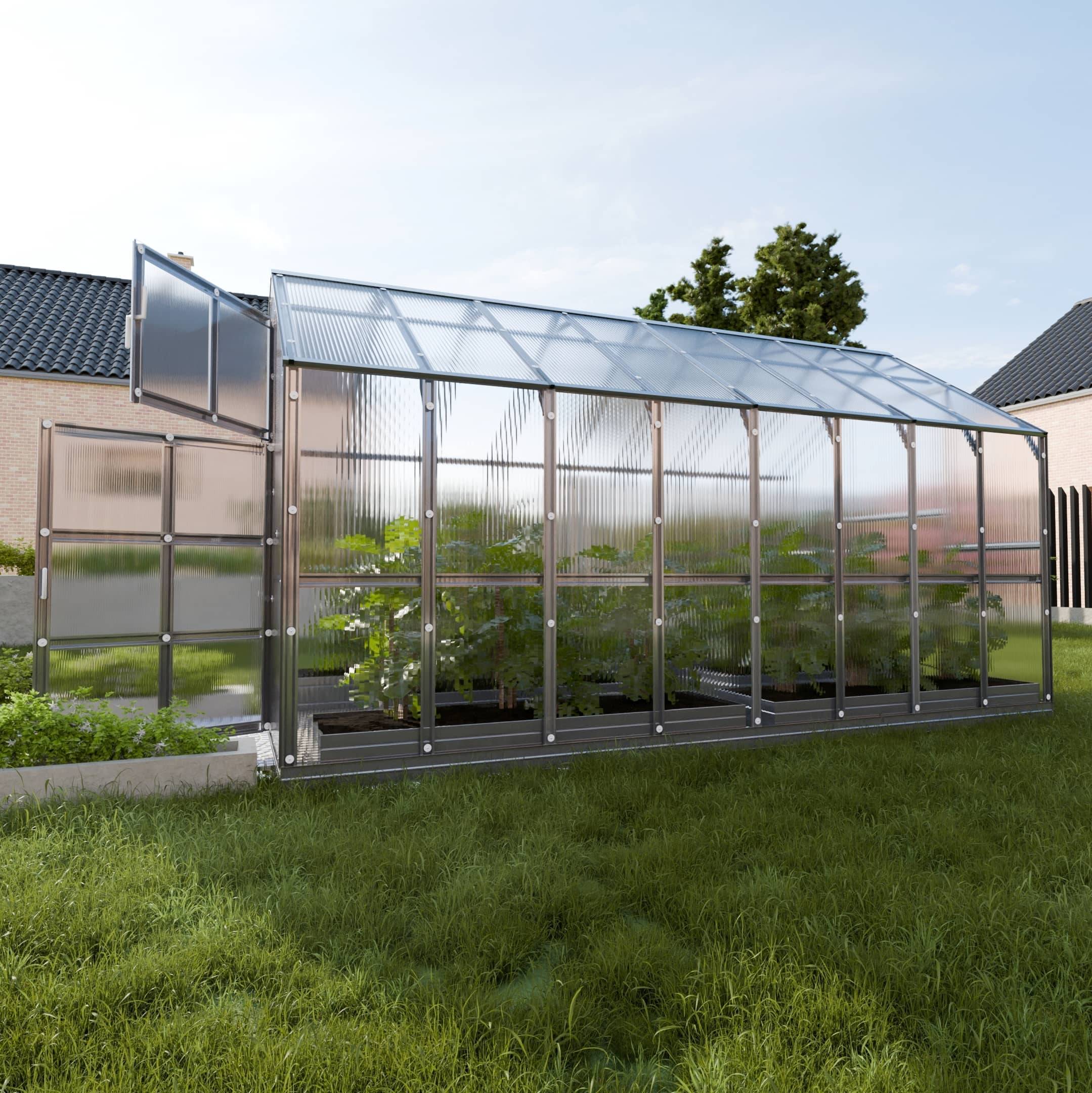 Serre KLASIKA HOUSE 2,35 x 4,12 m (9,68 m²), 6 mm avec revêtement en polycarbonate - Image 2
