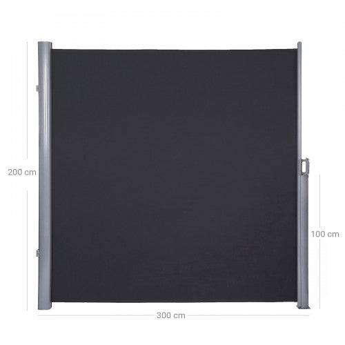 Helloshop26 - Store latéral pour balcon terrasse brise vue pare soleil gris foncé 200 x 300 gris foncé - Image 3