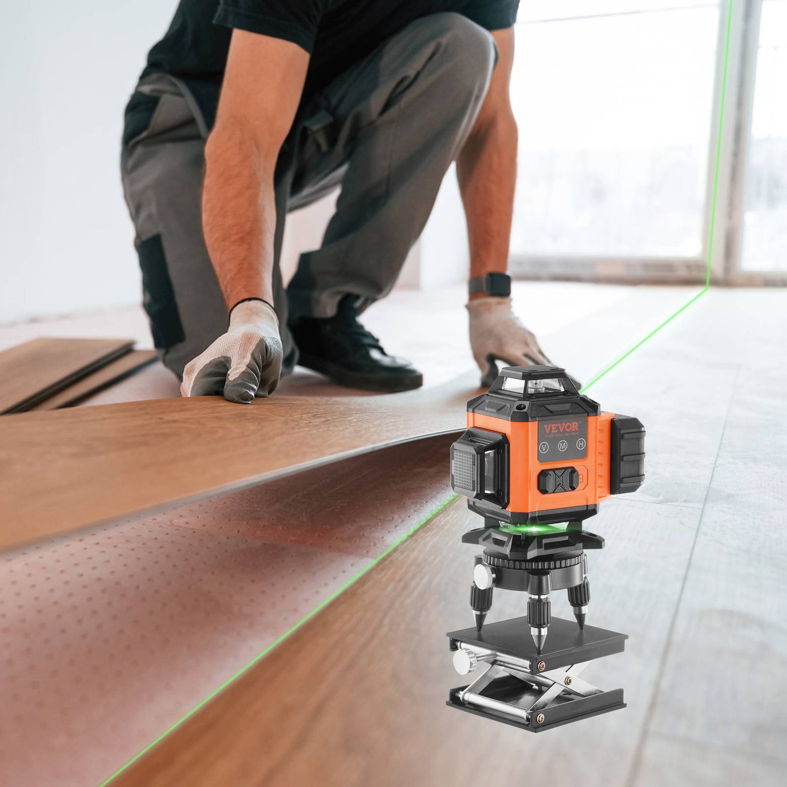 Vevor - VEVOR Niveau laser 30 m, 16 lignes croisées vertes. Autonivelant, précision 0,28 cm/10 m. Batterie 5h. - Image 8