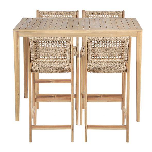 Beau Rivage - Table haute KUTA 140x90x105 cm en bois d'acacia FSC blanchi Beau Rivage - Image 5