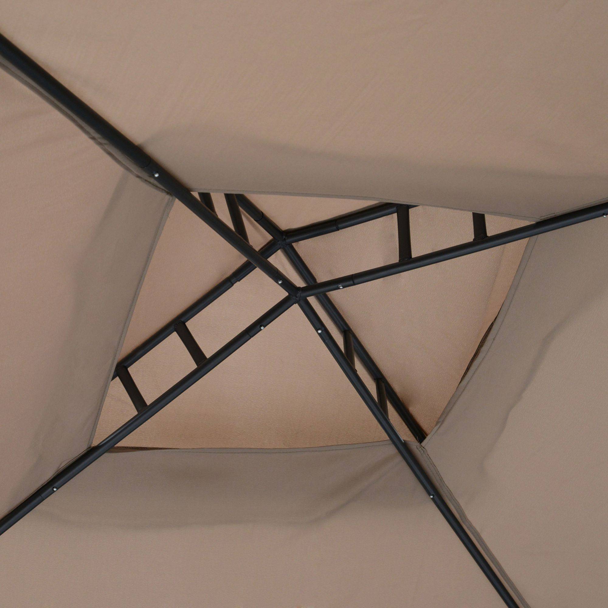 Outsunny - Tonnelle de jardin barnum pavillon 3x3m double toit moustiquaires amovibles imperméable gris - Outsunny - Image 4