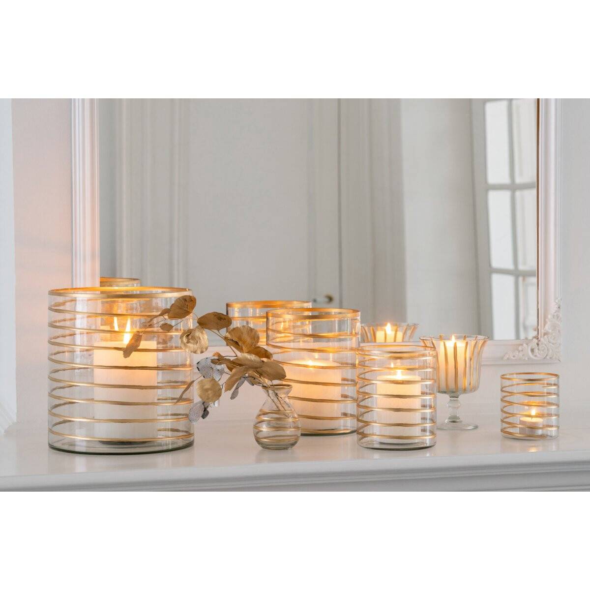 J-Line - Photophore Design en Verre "Daria" 20cm Transparent - Image 6