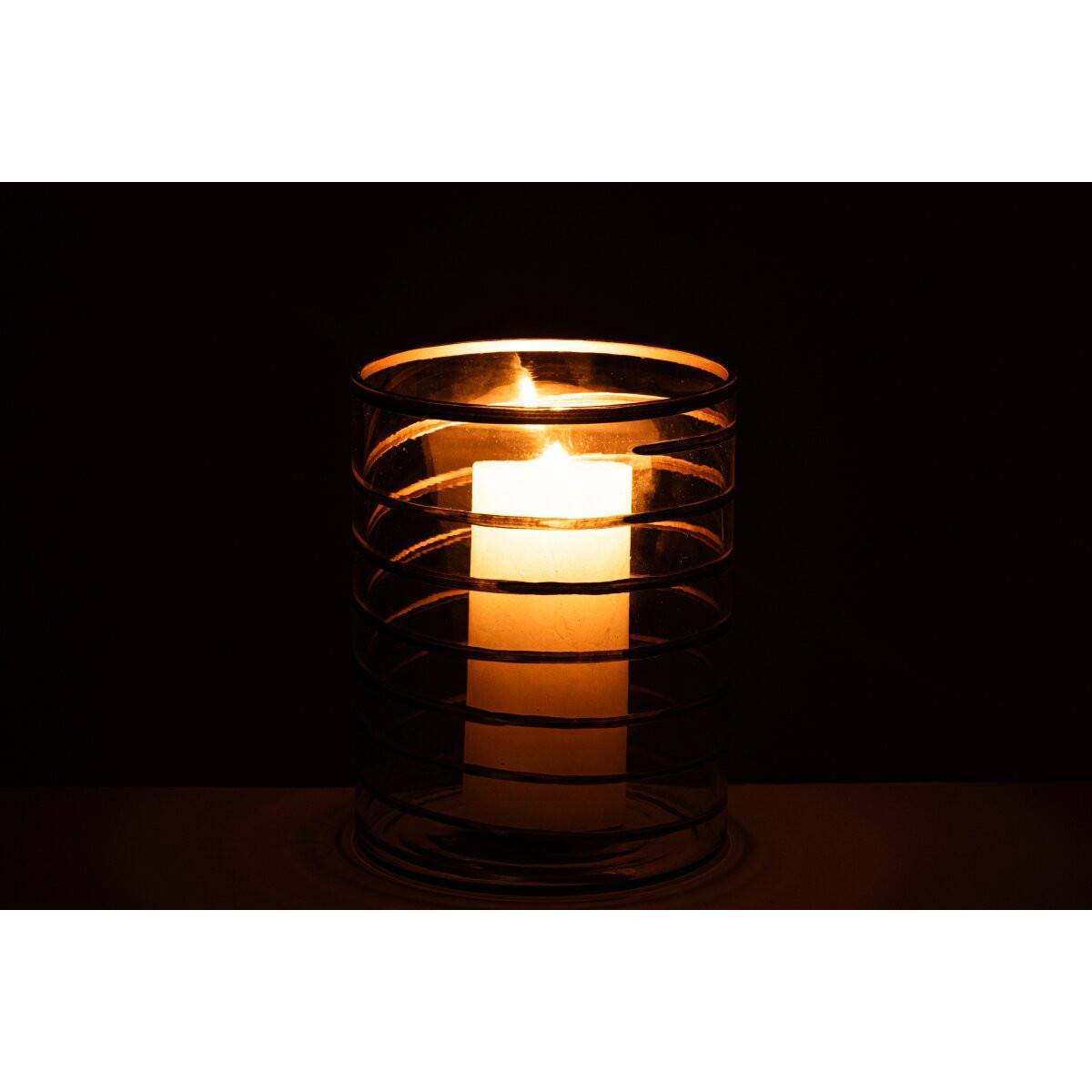 J-Line - Photophore Design en Verre "Daria" 20cm Transparent - Image 7