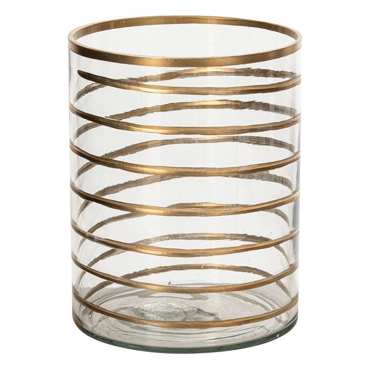 J-Line - Photophore Design en Verre "Daria" 20cm Transparent - Image 1