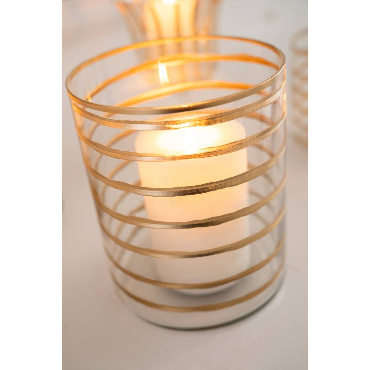 J-Line - Photophore Design en Verre "Daria" 20cm Transparent - Image 4