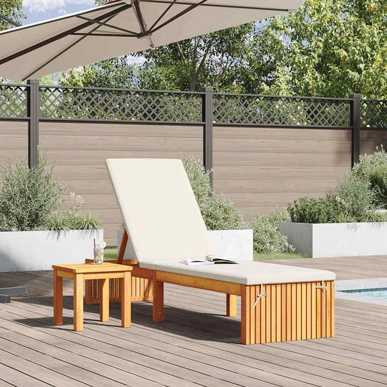 PANGIVO - Transat bois d'acacia massif huile naturelles 200 x 55 x 94 cm, Poids :21.5kg - PANGIVO - Image 3