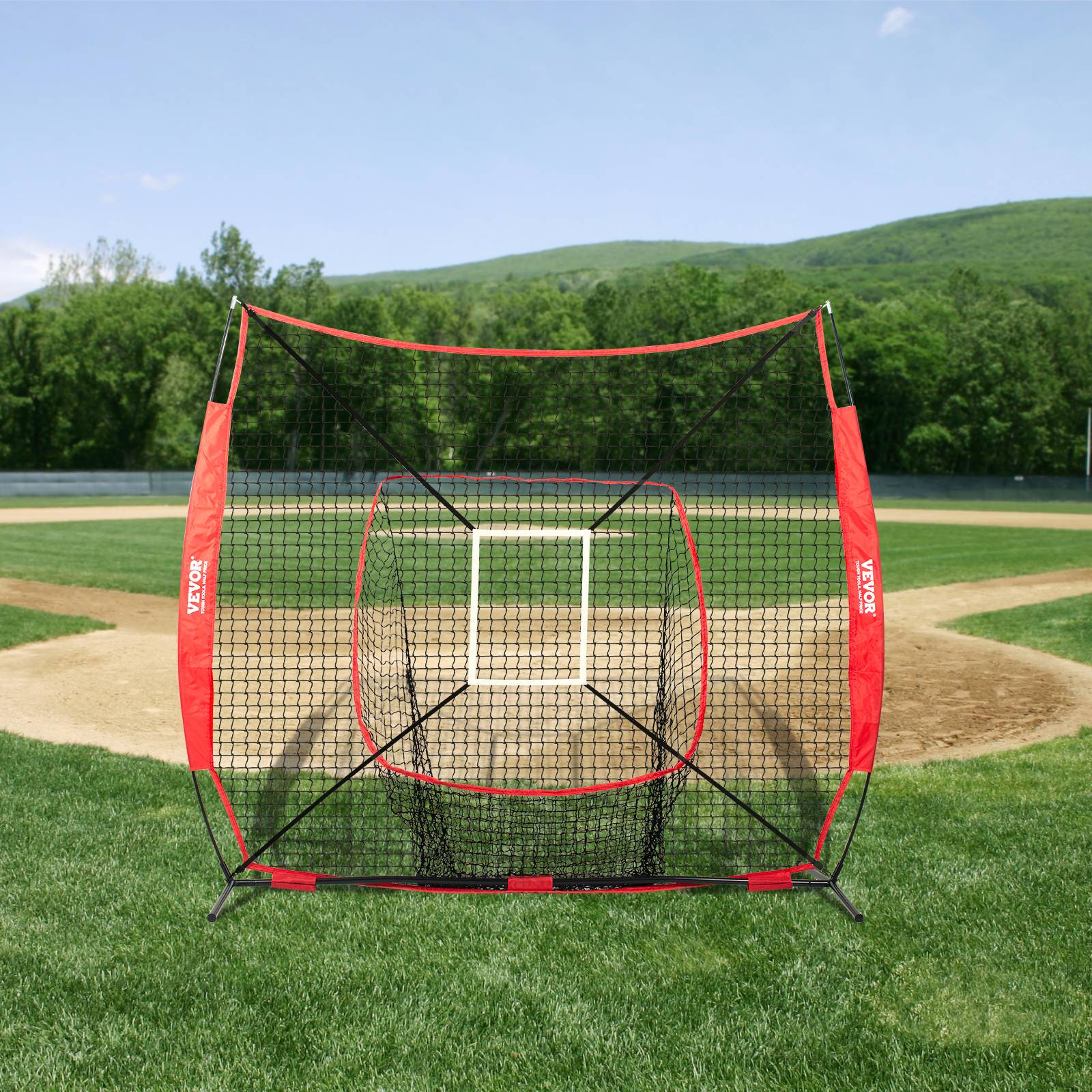 Vevor - VEVOR Filet entraînement baseball 244x211 cm, frapper, attraper, lancer. Cadre arc. - Image 8