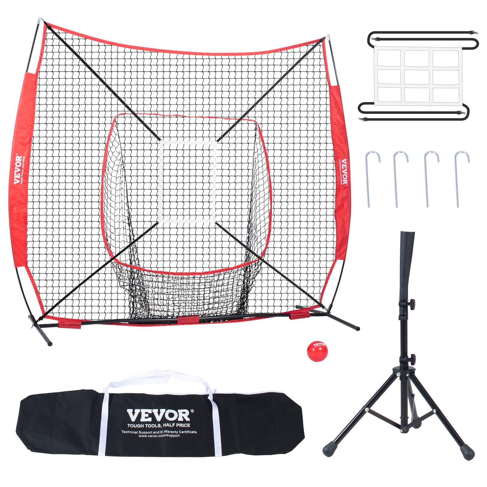 Vevor - VEVOR Filet entraînement baseball 244x211 cm, frapper, attraper, lancer. Cadre arc. - Image 1