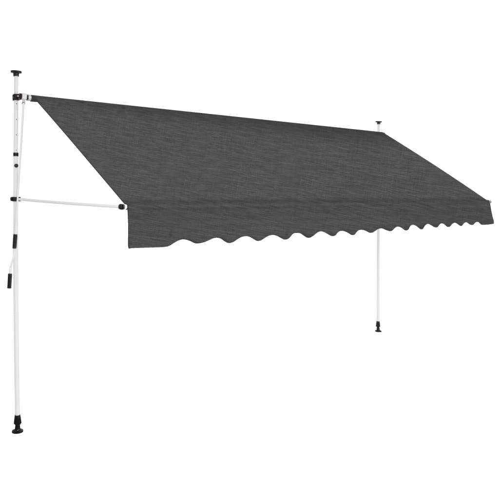 Store Banne - Auvent manuel rétractable 400 cm Anthracite - MEUBLE PRO - Image 2