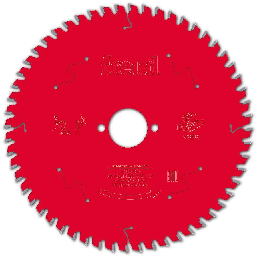 Lame pour scie circulaire portative FREUD - Ø190 2,4/1,6 AL30 Z56 BA 5° - F03FS09720 -FR13W009H - Image 2