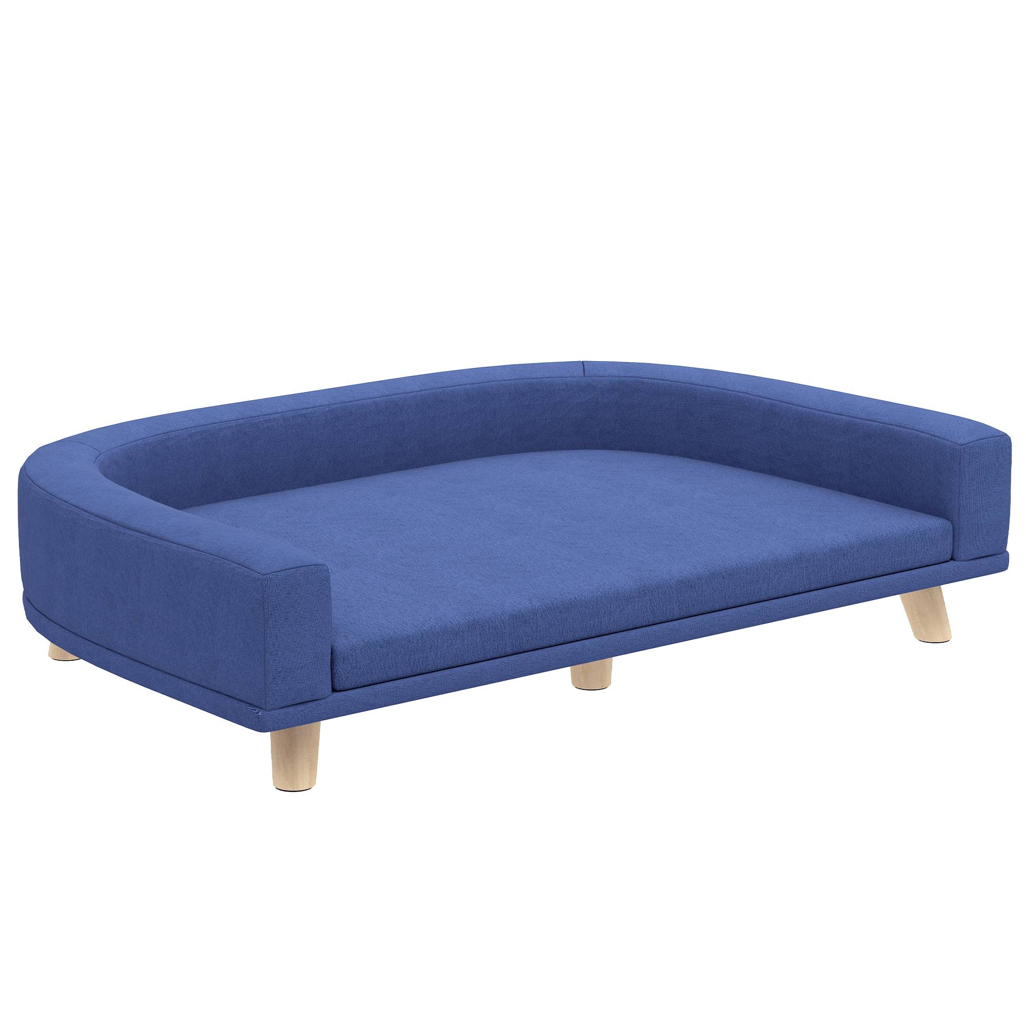 ComfortXL - Canapé pour chien en bois et polyester bleu 98 x 67 x 25 cm grands chiens couchage surélevé confortable - Image 10
