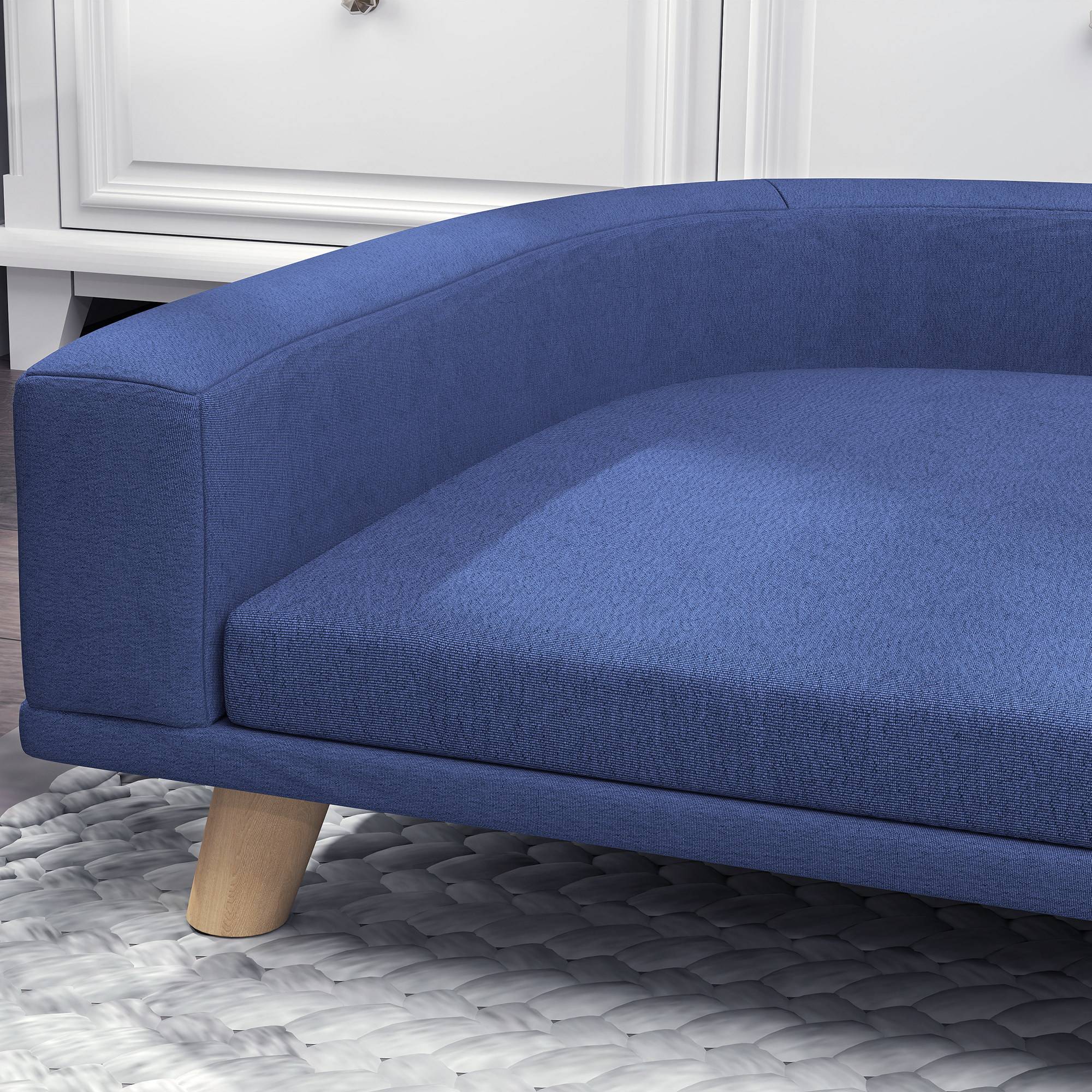 ComfortXL - Canapé pour chien en bois et polyester bleu 98 x 67 x 25 cm grands chiens couchage surélevé confortable - Image 9