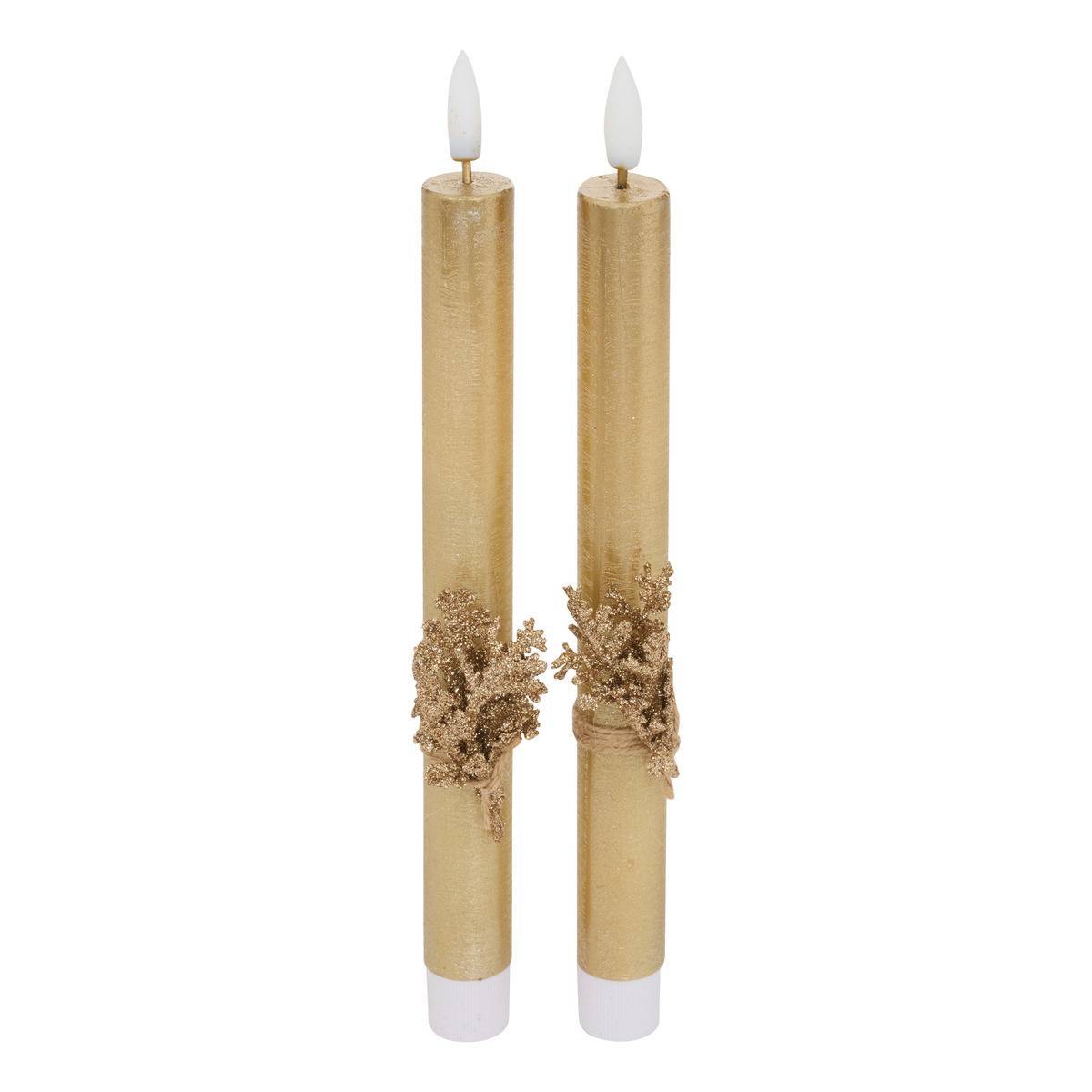 Atmosphera - Lot de 2 bougies LED Lupa bâton doré - Atmosphera Créateur d'intérieur - Image 2