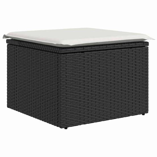 Canapé Panoramique Jardin 8 Pcs Polyrotin Modulable & Repose-Pieds Confortable Terrasse Noir – ComfortXL Outdoor Living - Image 7