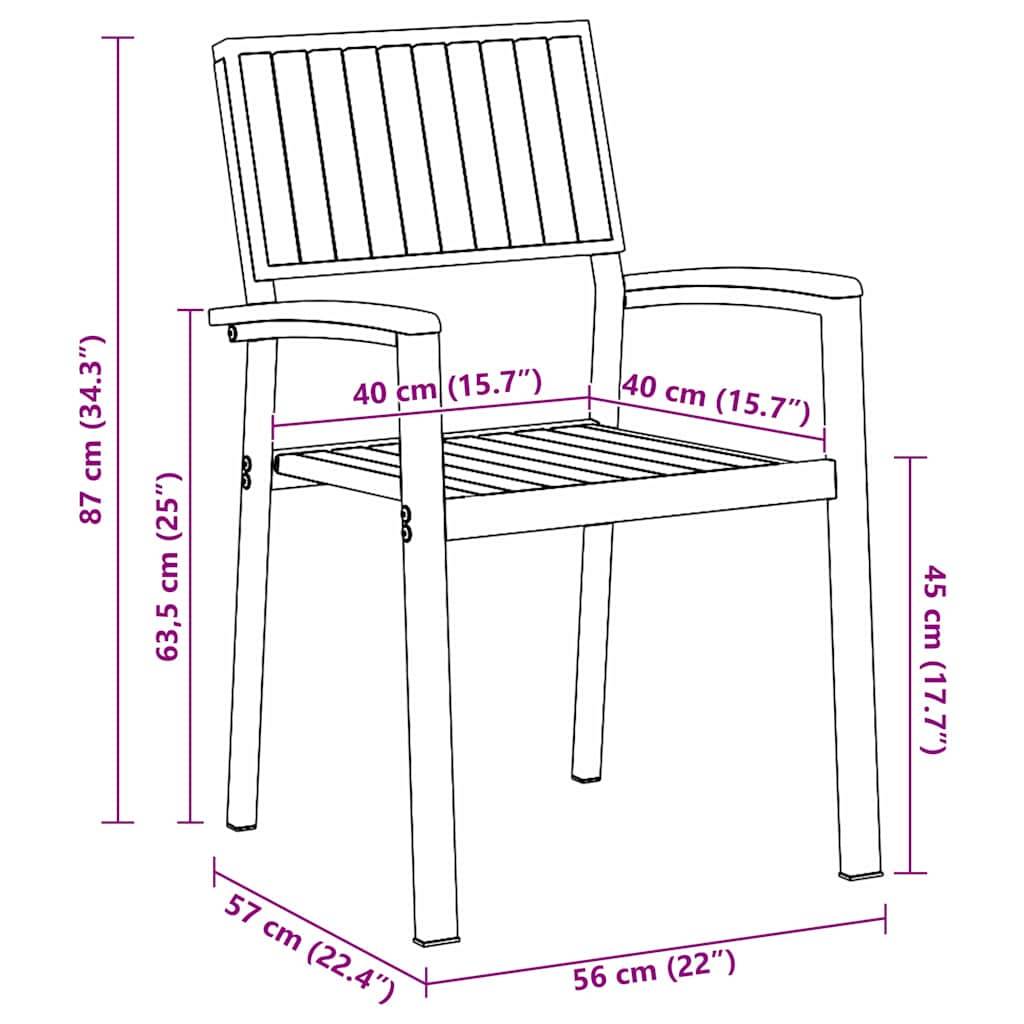 Salon de Jardin 6 Personnes Grande Table 180cm, Mobilier en Bois d'Acacia et Acier Gris – ComfortXL Outdoor Living - Image 6