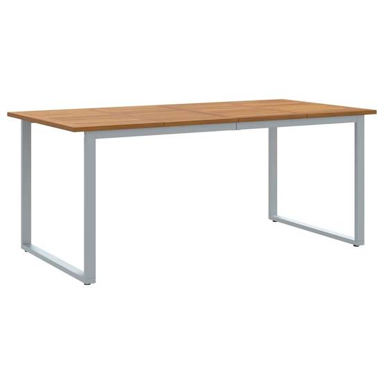 Salon de Jardin 6 Personnes Grande Table 180cm, Mobilier en Bois d'Acacia et Acier Gris – ComfortXL Outdoor Living - Image 5