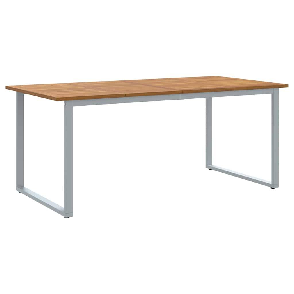 Salon de Jardin 6 Personnes Grande Table 180cm, Mobilier en Bois d'Acacia et Acier Gris – ComfortXL Outdoor Living - Image 5