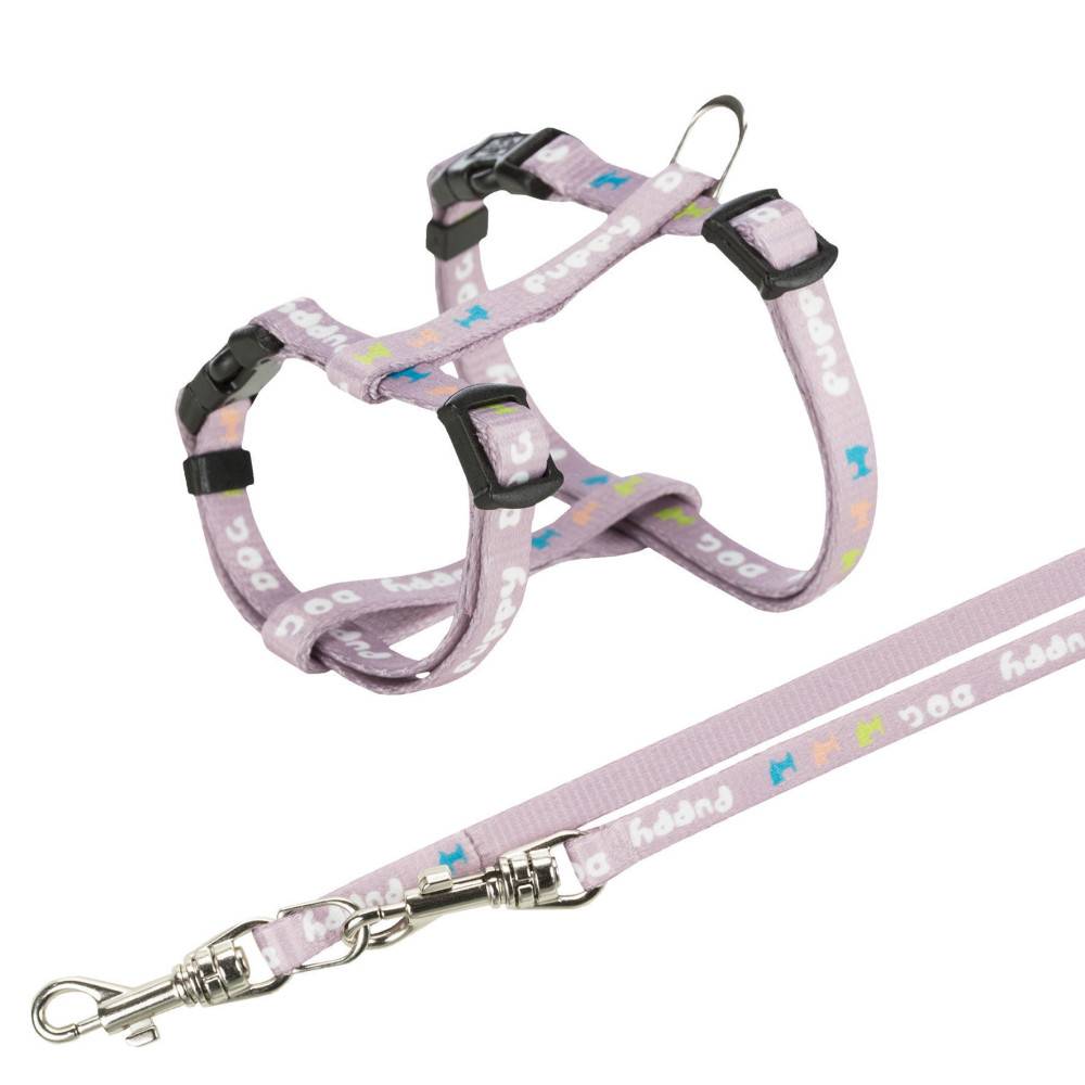 Trixie - Trixie - Harnais Junior 23-34 cm/8 mm  avec laisse mauve pour chiot - Image 1