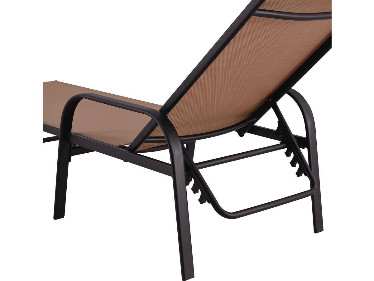 Habitat Et Jardin - Lot De 2 Bains De Soleil En Métal Avec Accoudoirs "farniente" - Taupe -habitat Et Jardin - Image 3