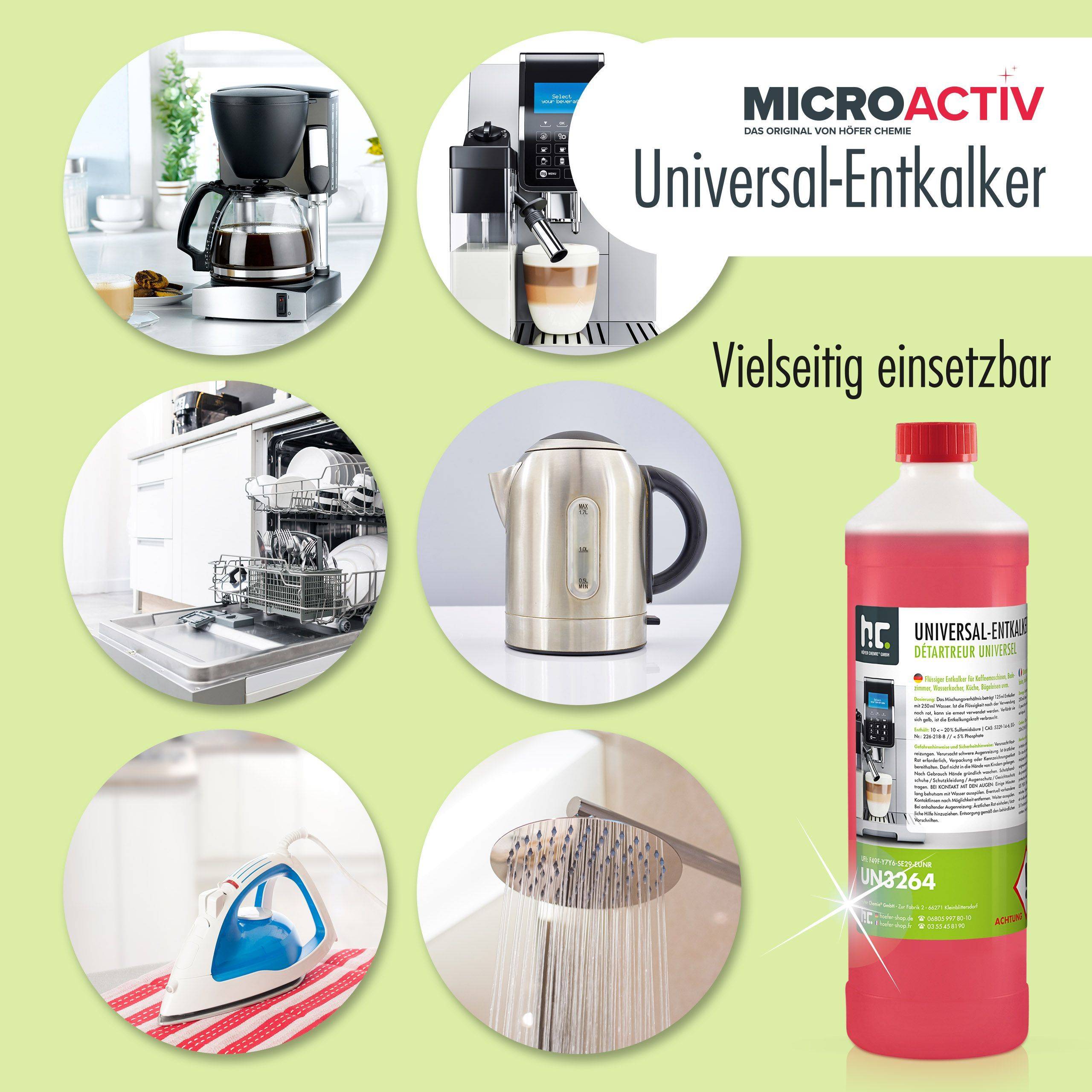 Détartrant universel Microactiv® avec indicateur de couleur pour machines à café entièrement automatiques en bidon de 5 L x 4 - Image 4
