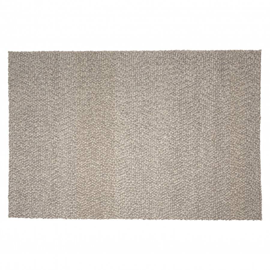 QUENTIN - Tapis rectangulaire 160x230cm en laine bouclée taupe - Image 1