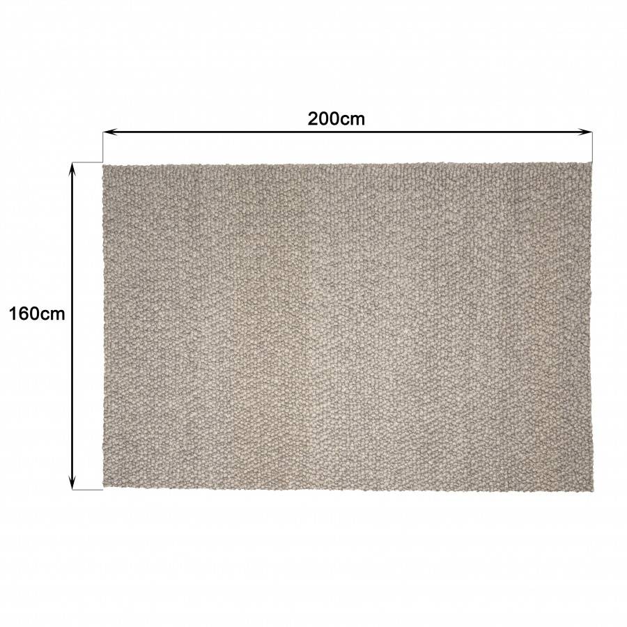 QUENTIN - Tapis rectangulaire 160x230cm en laine bouclée taupe - Image 8