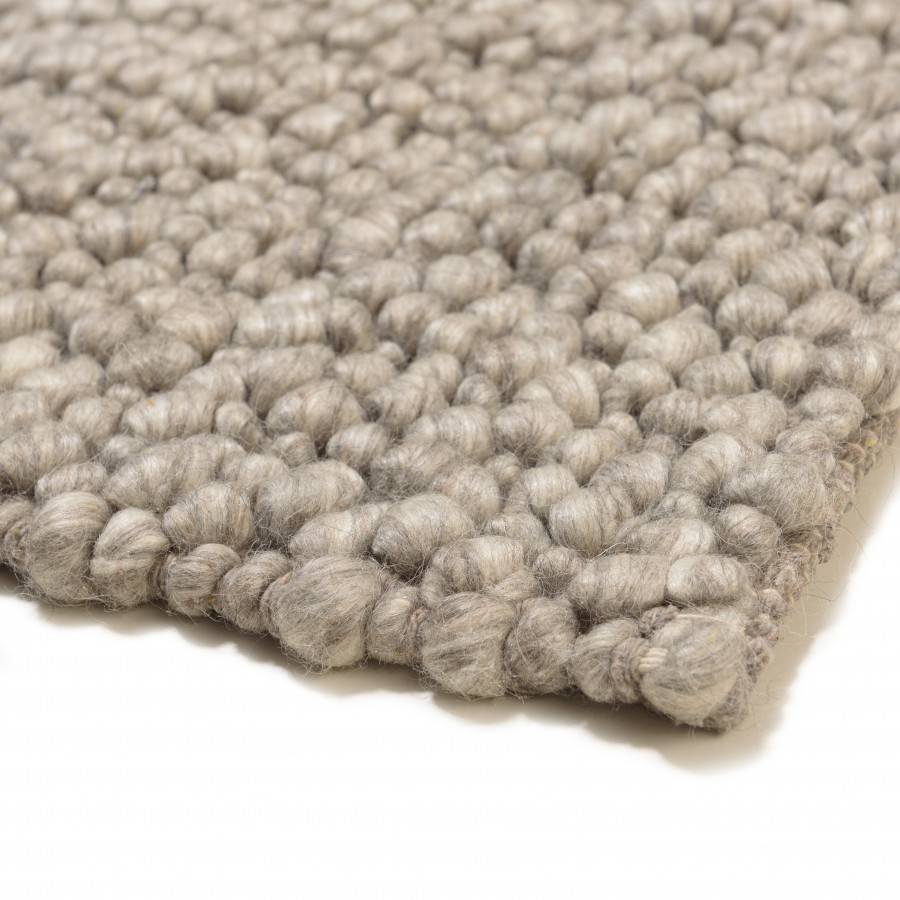 QUENTIN - Tapis rectangulaire 160x230cm en laine bouclée taupe - Image 4
