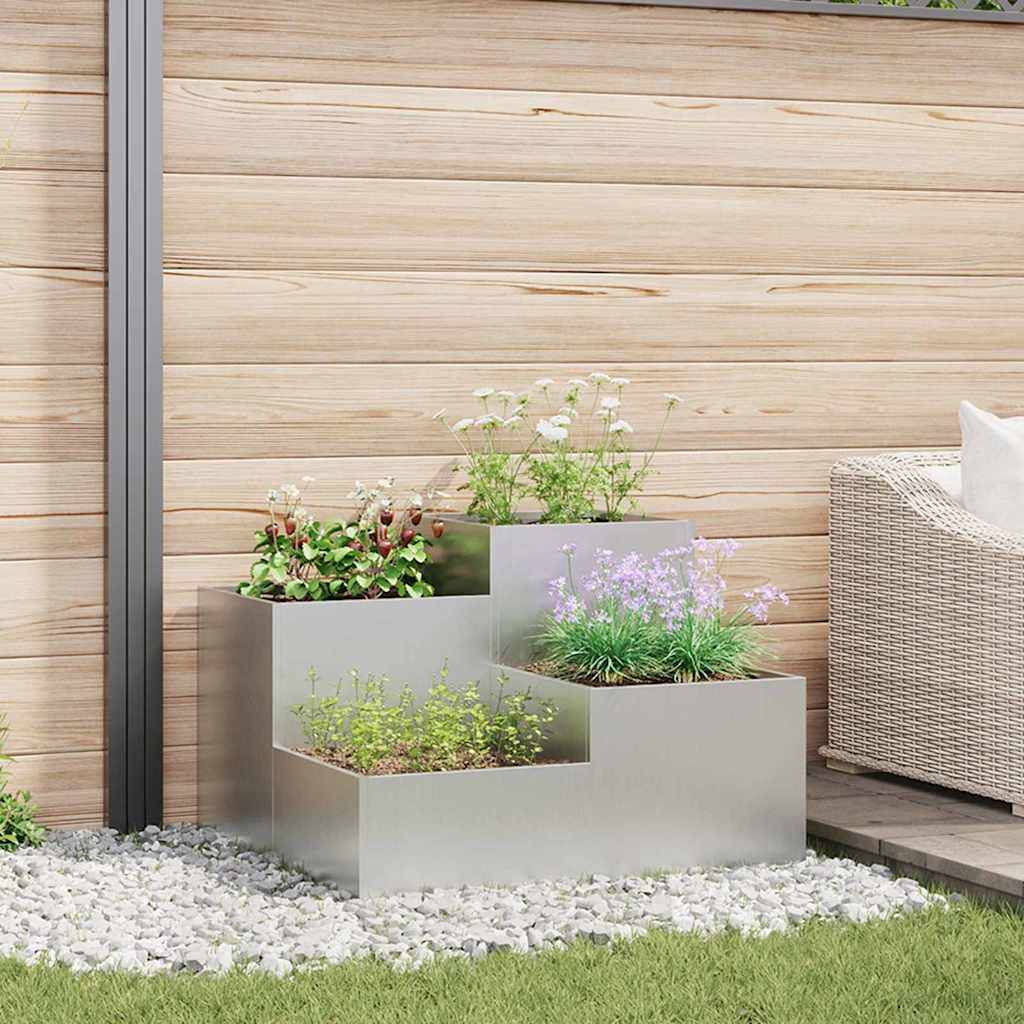 Maison Chic - Cache-pot, Pot De Fleurs Argent 80 x 80 x 60 cm Acier galvanisé g352 - Image 2