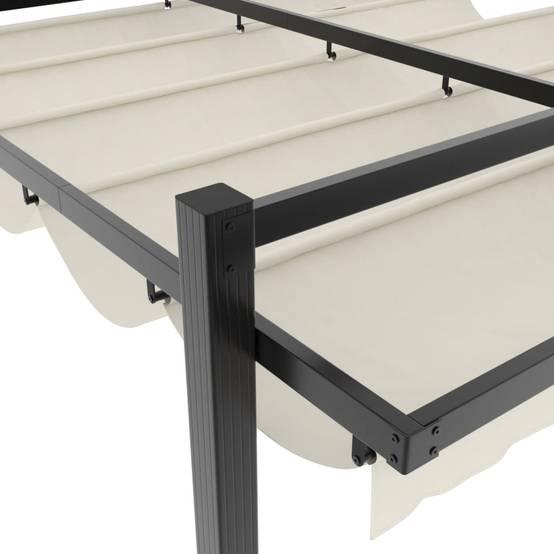 Pergola Aluminium 3x3 m Toit Rétractable Toile Imperméable pour Jardin Terrasse Crème – ComfortXL Outdoor Living - Image 7