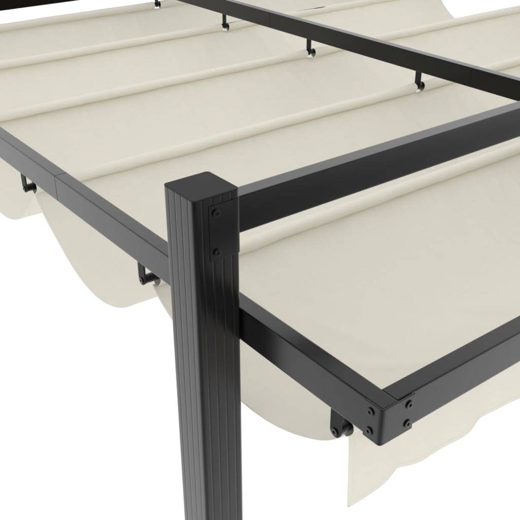 Pergola Aluminium 3x3 m Toit Rétractable Toile Imperméable pour Jardin Terrasse Crème – ComfortXL Outdoor Living - Image 7