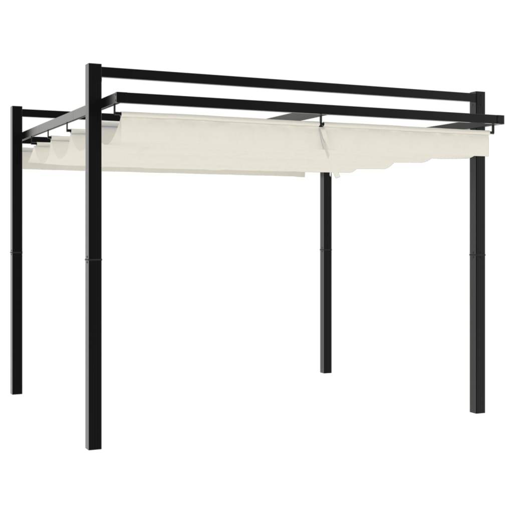 Pergola Aluminium 3x3 m Toit Rétractable Toile Imperméable pour Jardin Terrasse Crème – ComfortXL Outdoor Living - Image 2