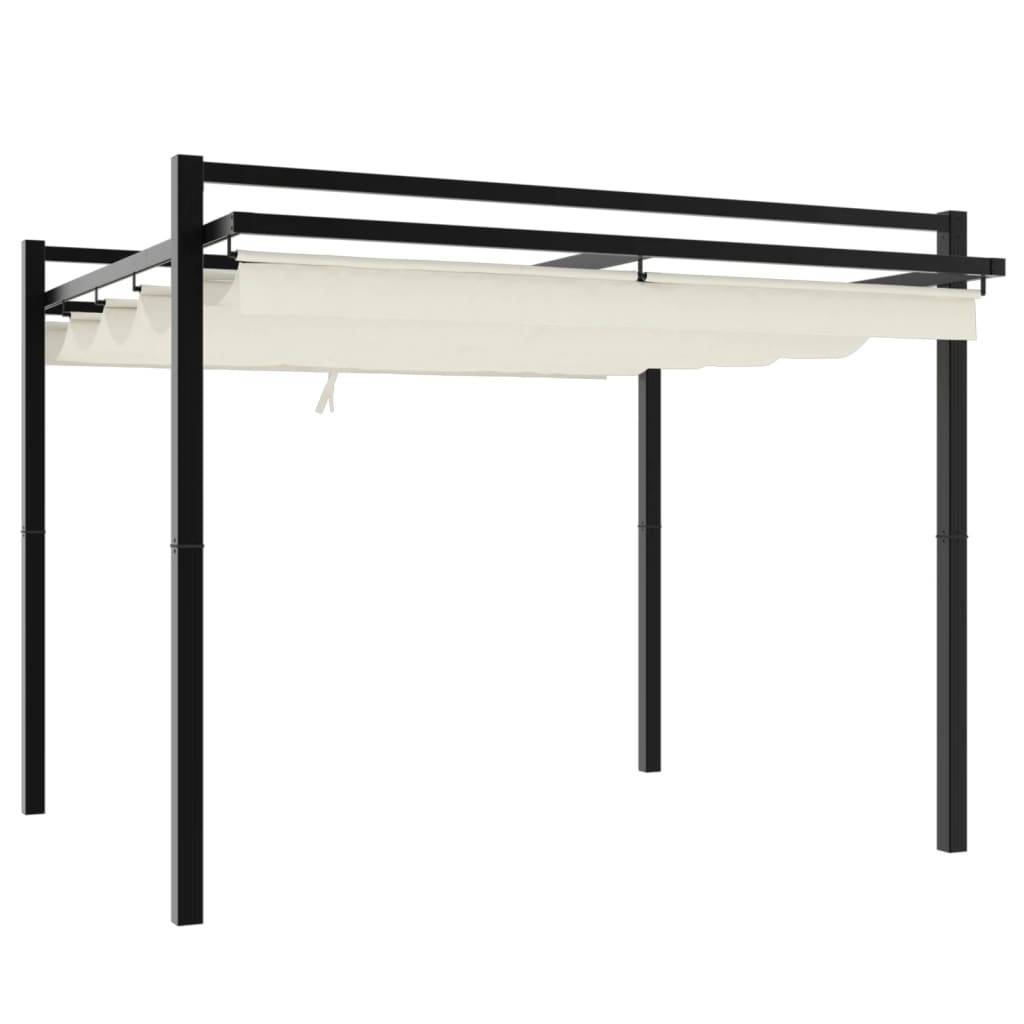 Pergola Aluminium 3x3 m Toit Rétractable Toile Imperméable pour Jardin Terrasse Crème – ComfortXL Outdoor Living - Image 6