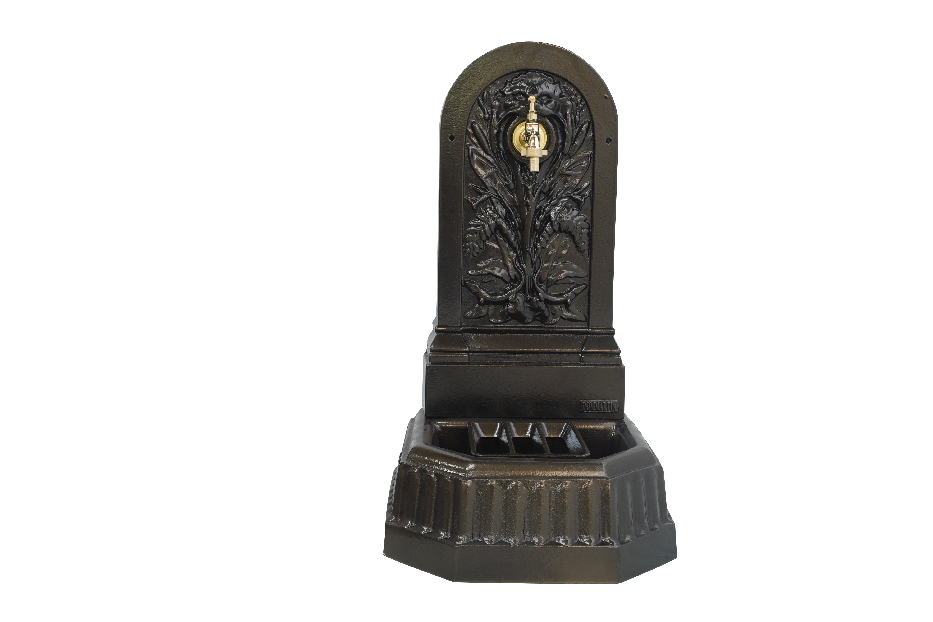 Fontaine triton vieux bronze avec robinet standard Dommartin H. 70 cm X L. 40 cm - Image 1
